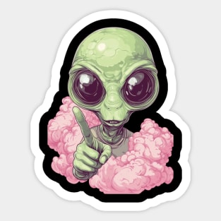 Cosmic Command: The Pointing Alien Sticker